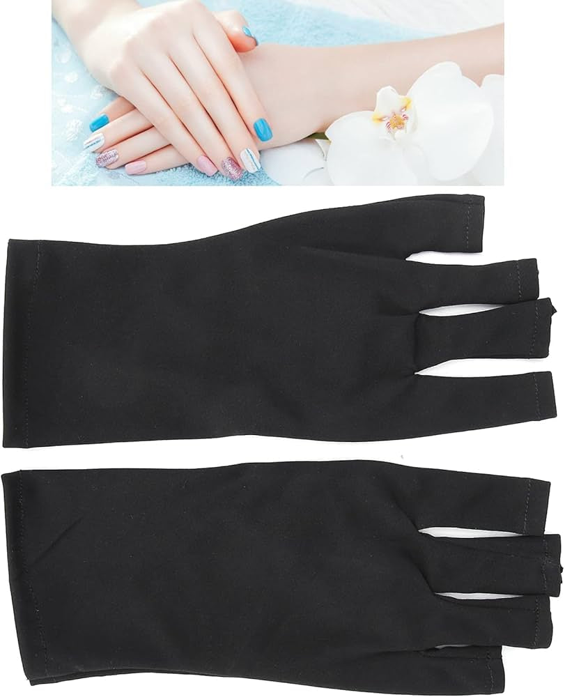 1 Pair Nail Art Gloves - Protection Nail Art Gloves Anti-UV Glove LED Nail Art