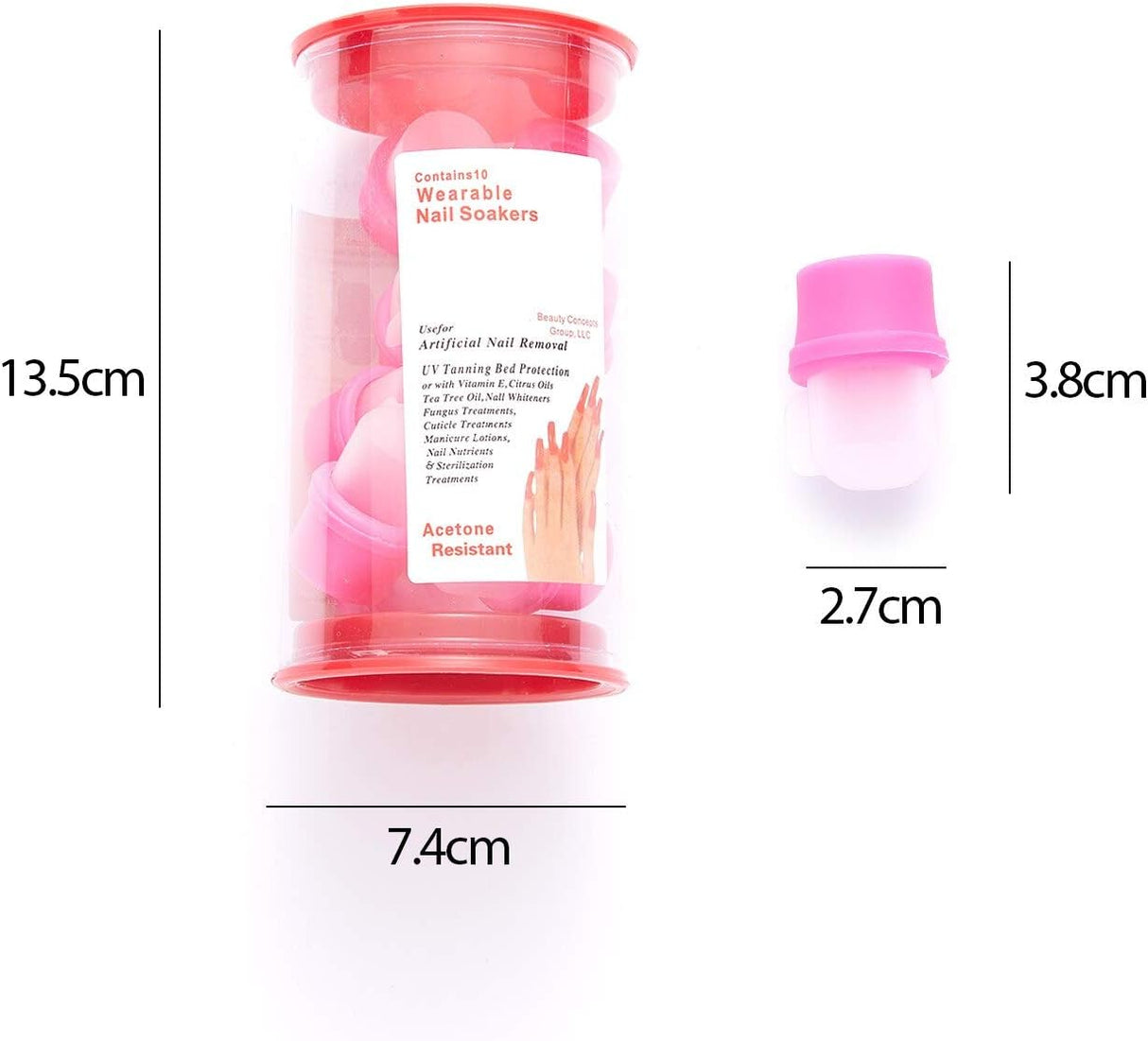 Lucktao 10pcs Wearable Nail Soakers Cap Soak Soaker Tip Tool