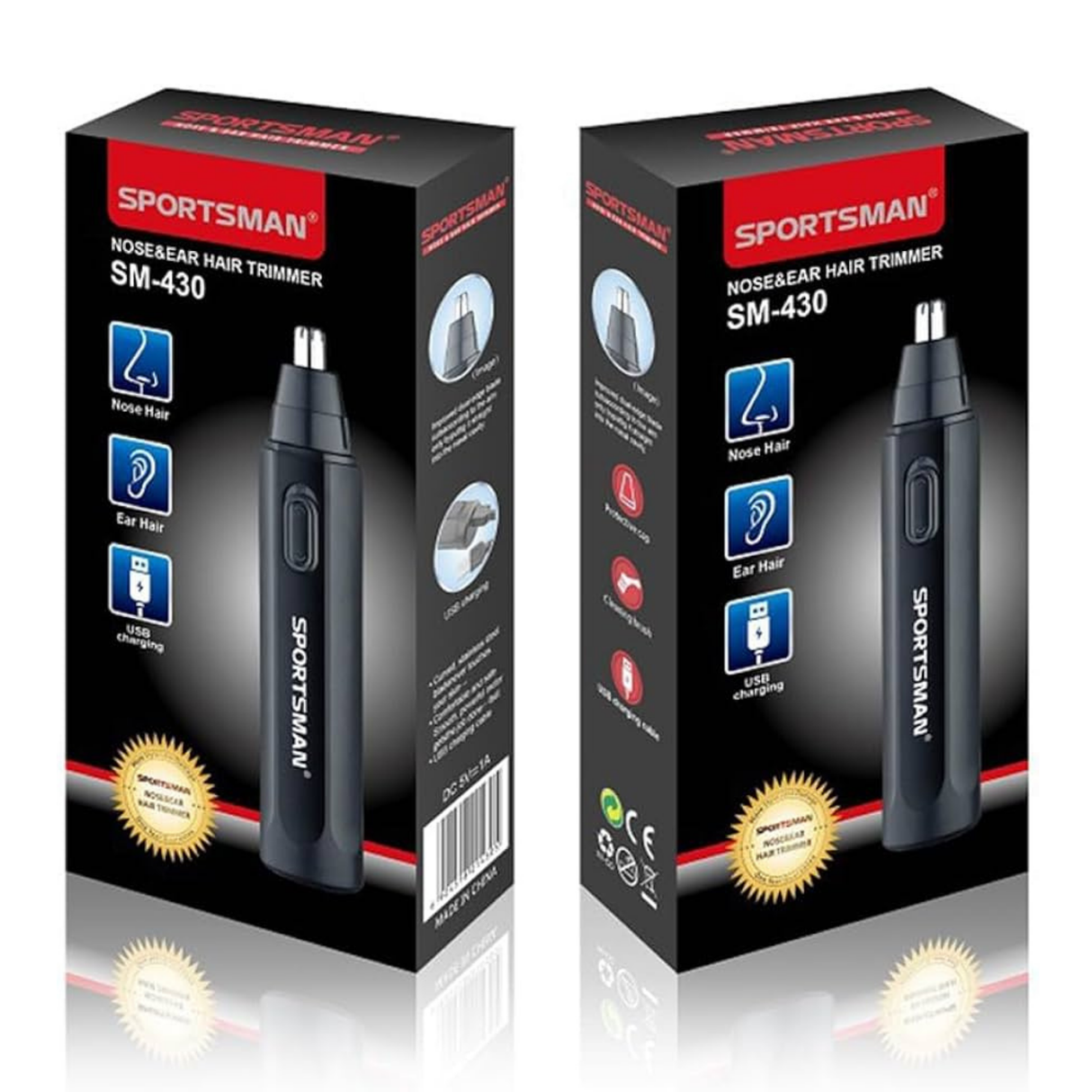 SPORTSMAN Nose and Ear Hair Trimmer – 9,000 RPM Precision Tool