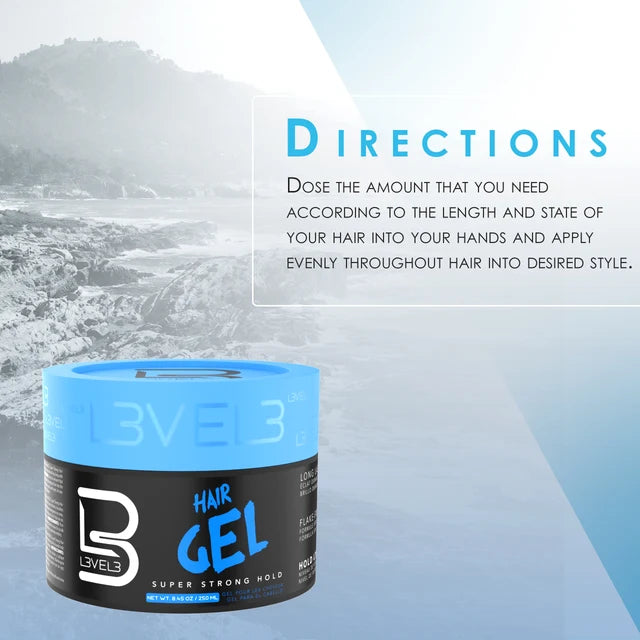 L3VEL3 Strong Hair Styling Gel 500ML