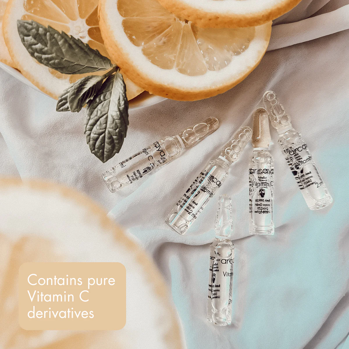 Arcaya Vitamin-C Ampoule Pack - collagen-booster to improve your skin's elasticity.