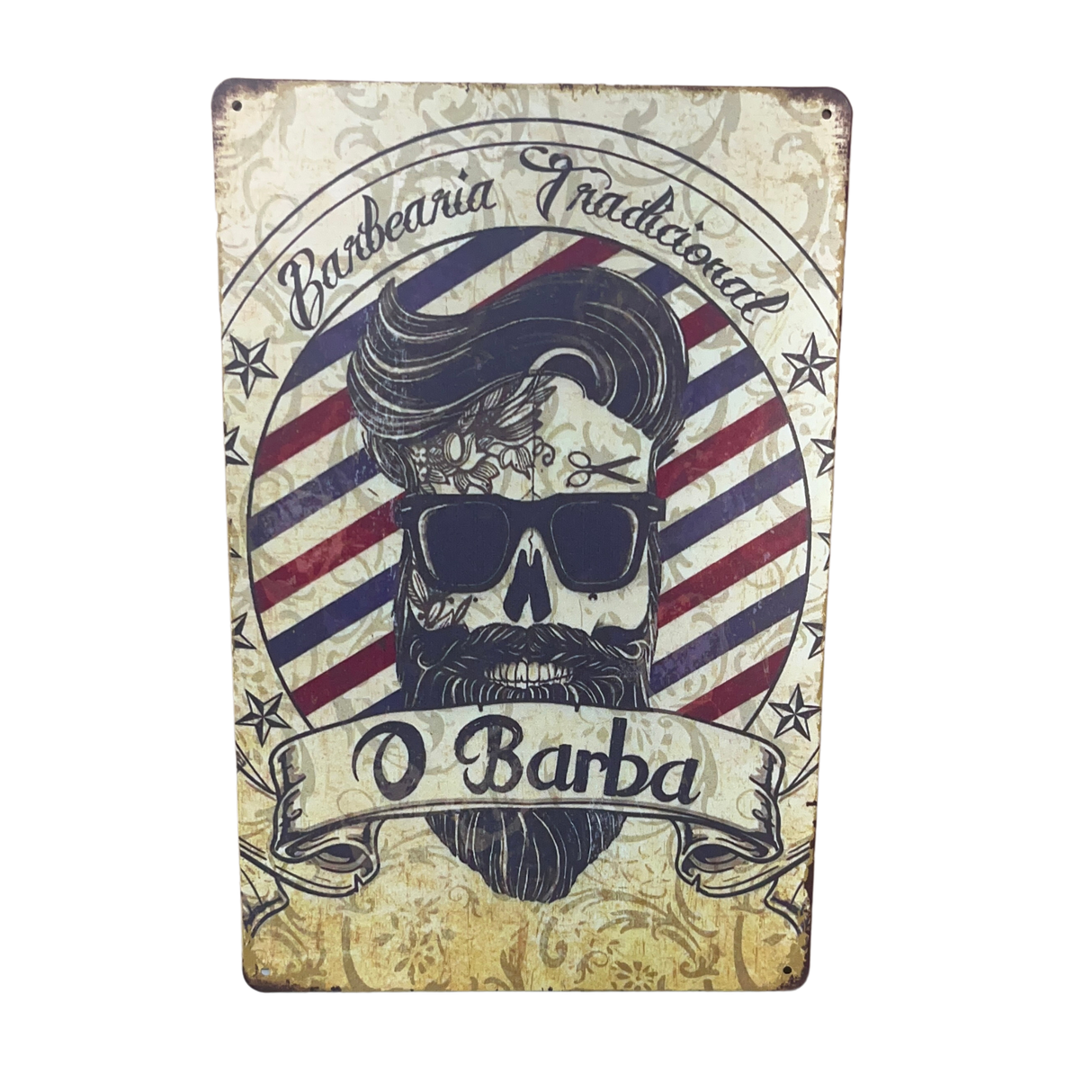 Barber Wall Poster Metal Design