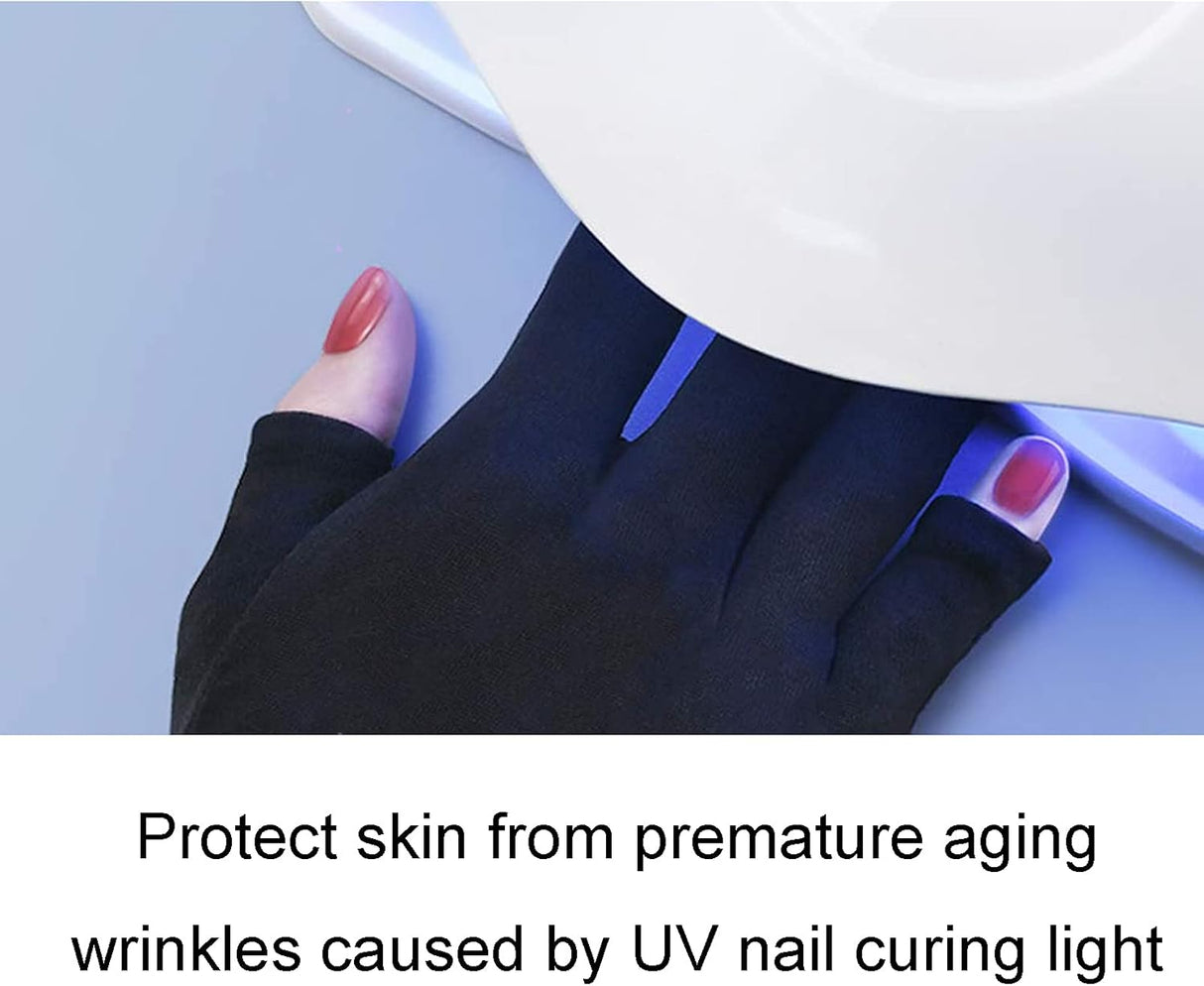 1 Pair Nail Art Gloves - Protection Nail Art Gloves Anti-UV Glove LED Nail Art