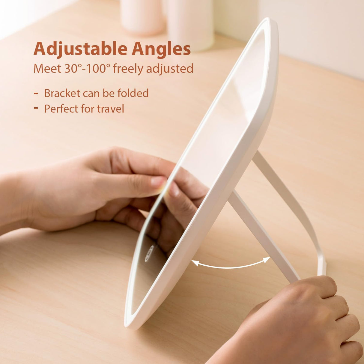 Makeup Mirror Portable Touch Screen Foldable