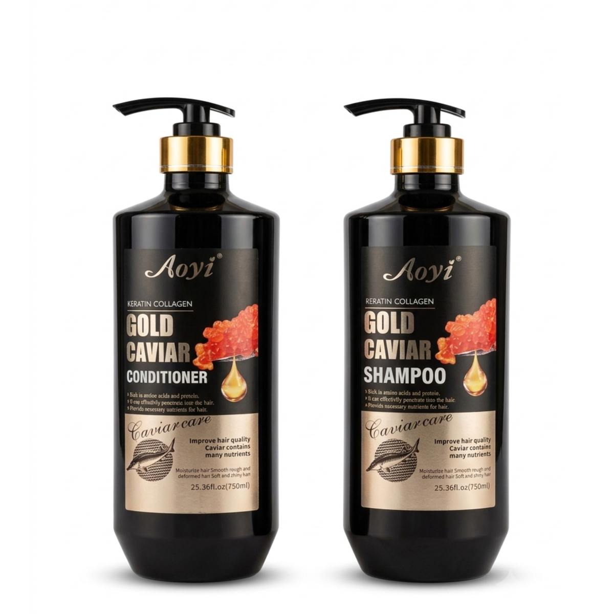 Aoyi Golden Caviar Shampoo & Conditioner kit - 500ml