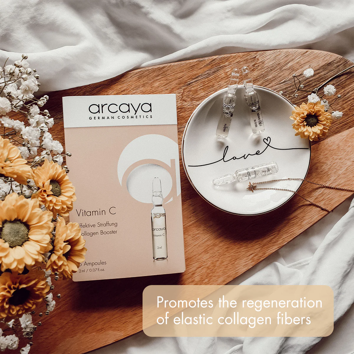 Arcaya Vitamin-C Ampoule Pack - collagen-booster to improve your skin's elasticity.