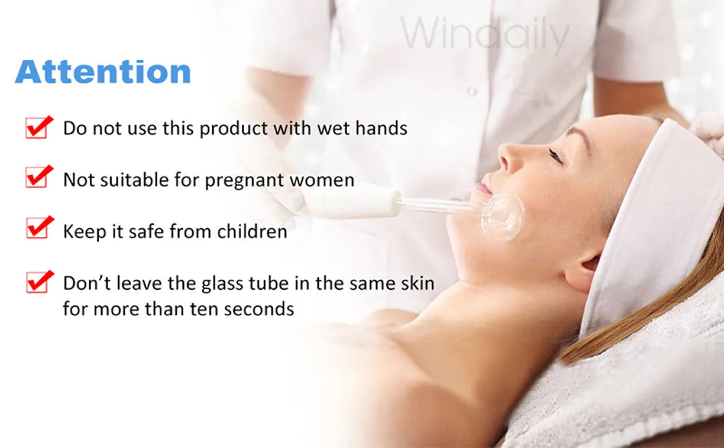 Portable High Frequency Instrument Facial Skin Electrode Wand Neon Electrotherapy Glass Tube Acne Spot Remover Handheld