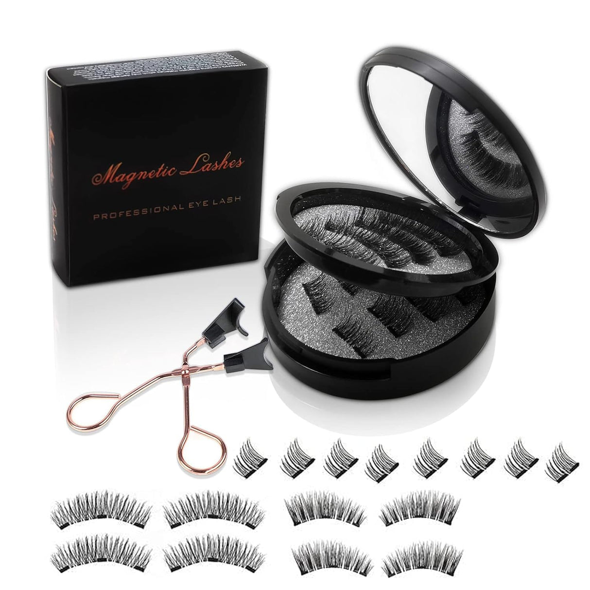 Magnetic Eyelashes - Reusable Dual Magnetic lashes with 16 Pair with Applicator, waterproof