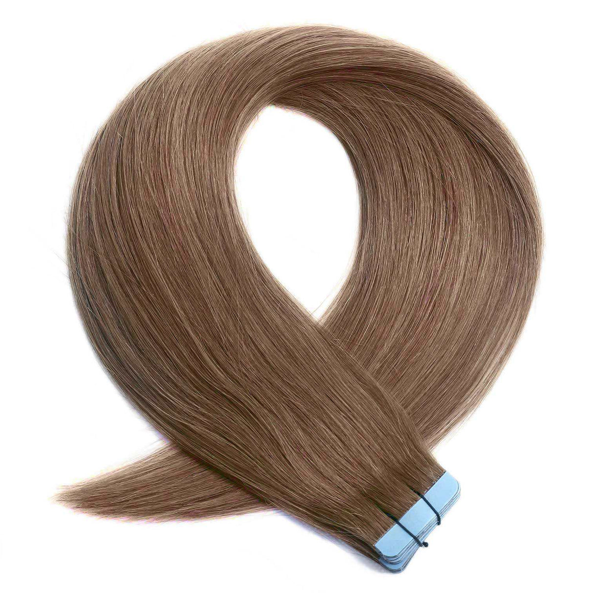 Tape Hair Extensions 21" #8 Cinnamon Brown - 100% Human Hair