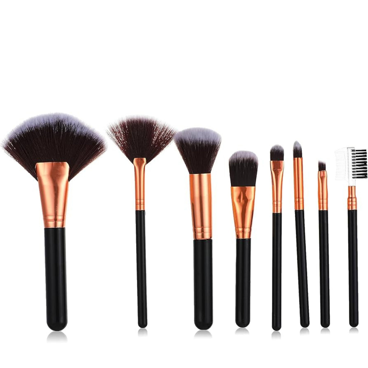 Nine 9 Beauty complexion 8 Pieces brush kit For Women- Black