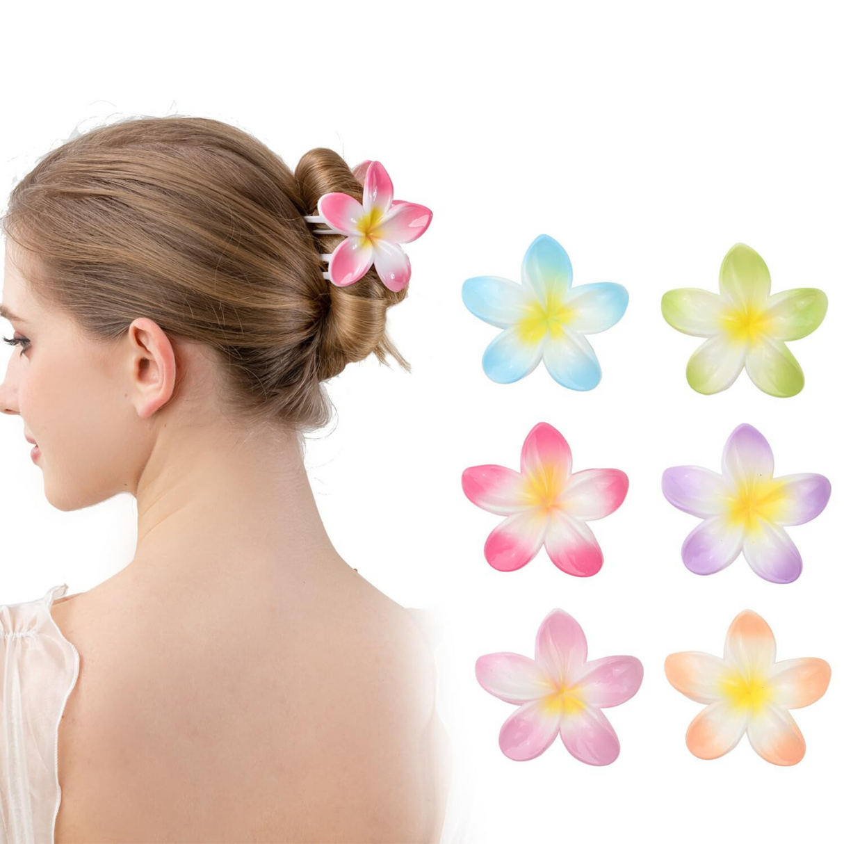 "Ocean Wind Hairpin Set: 6 Large Acrylic Hair Clamps in 6 Colors, Strong Hold,Fits All Hair Types - Theresia Cosmetics - Hair styling - Theresia Cosmetics