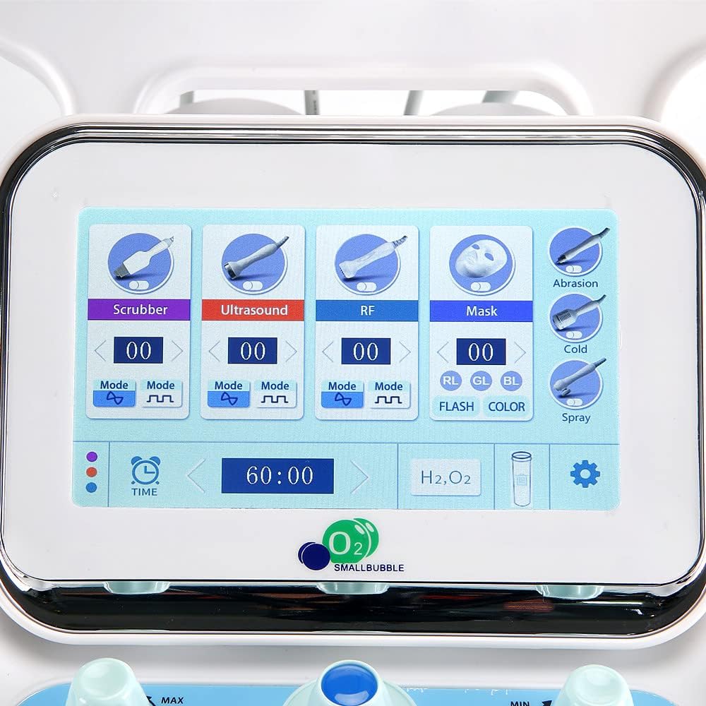 7-in-1 Hydro Facial Machine – Skin Care Spa Device with LED Mask, 7” LCD, RF Lifting & H2O2 Oxygen Technology