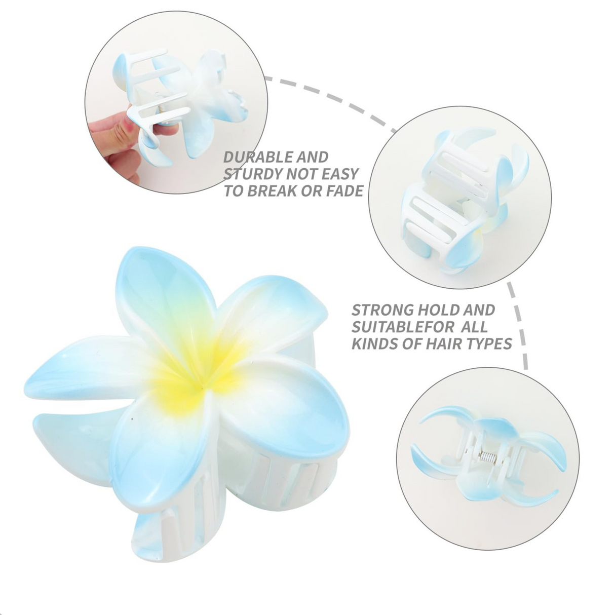 "Ocean Wind Hairpin Set: 6 Large Acrylic Hair Clamps in 6 Colors, Strong Hold,Fits All Hair Types - Theresia Cosmetics - Hair styling - Theresia Cosmetics