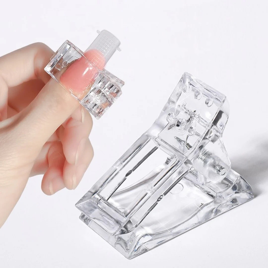 Transparent Nail Tips Clip Set for Quick Polygel Nail Extension