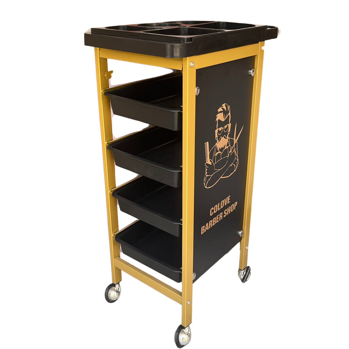 Colove BarberShop Gold and Black Trolley