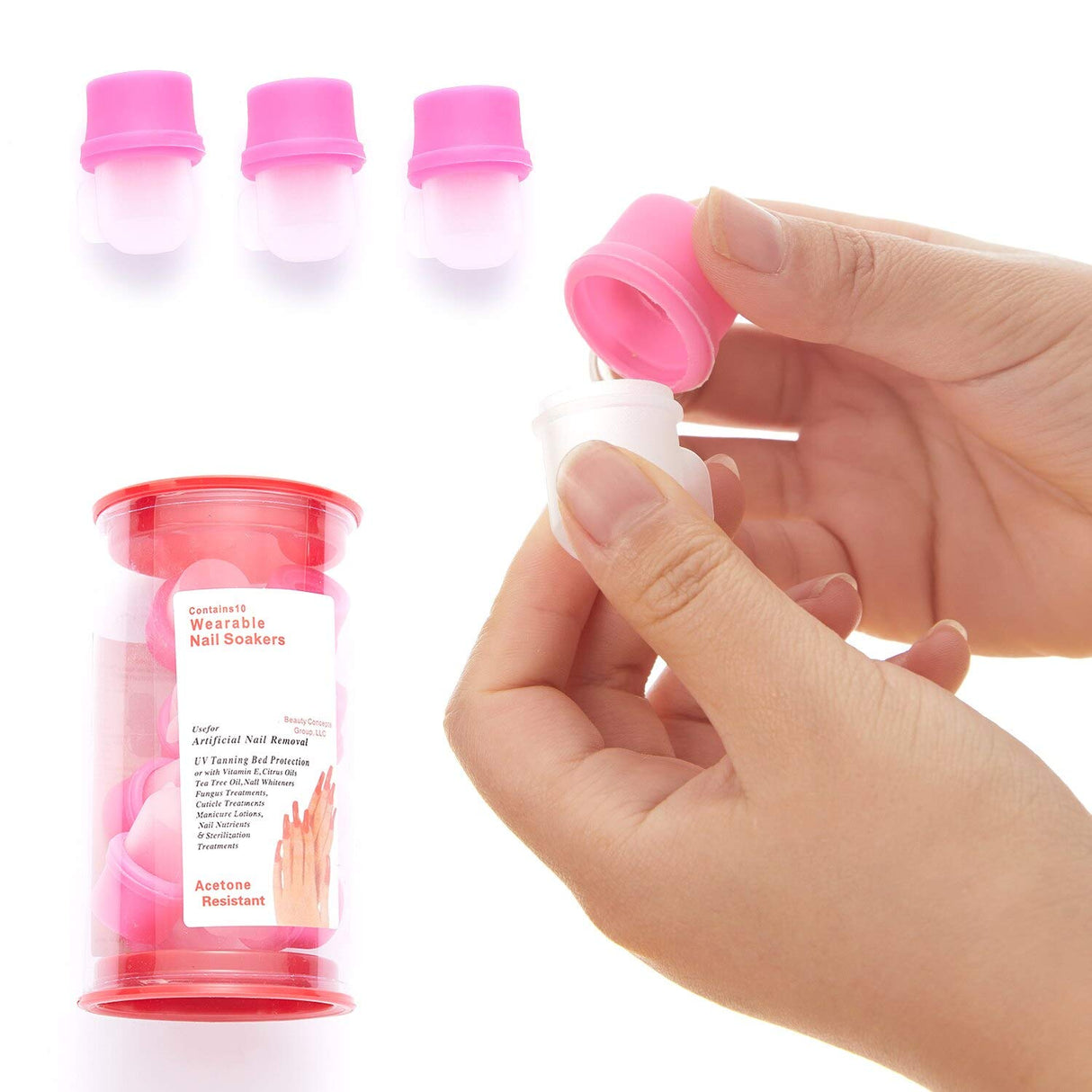 Lucktao 10pcs Wearable Nail Soakers Cap Soak Soaker Tip Tool