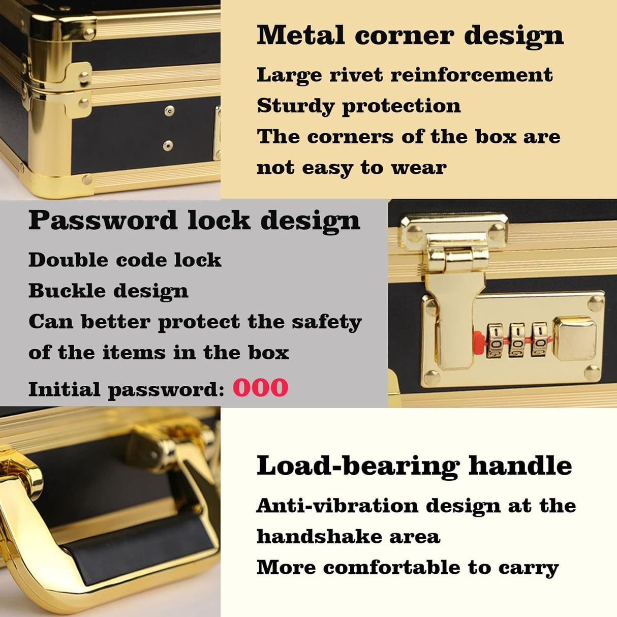 Gold Hairdressing Clipper Tools Case - Portable Barber Organizer with Num Lock, Large Capacity - Theresia Cosmetics - barber tools - Theresia Cosmetics