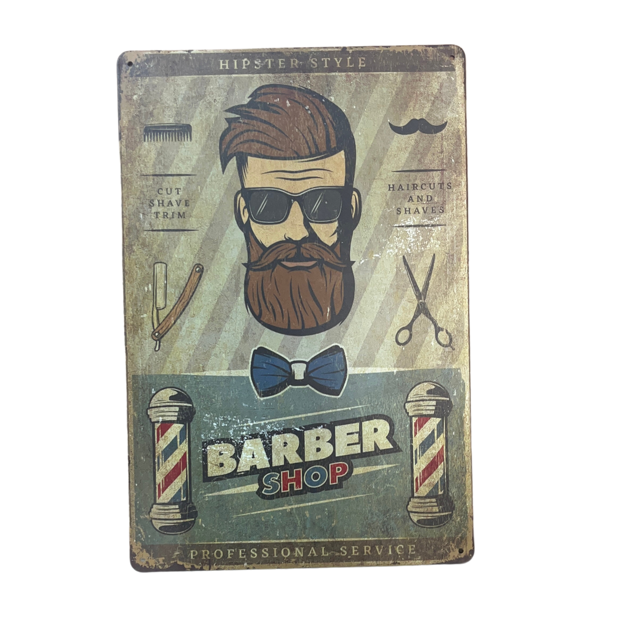 Barber Wall Poster Metal Design