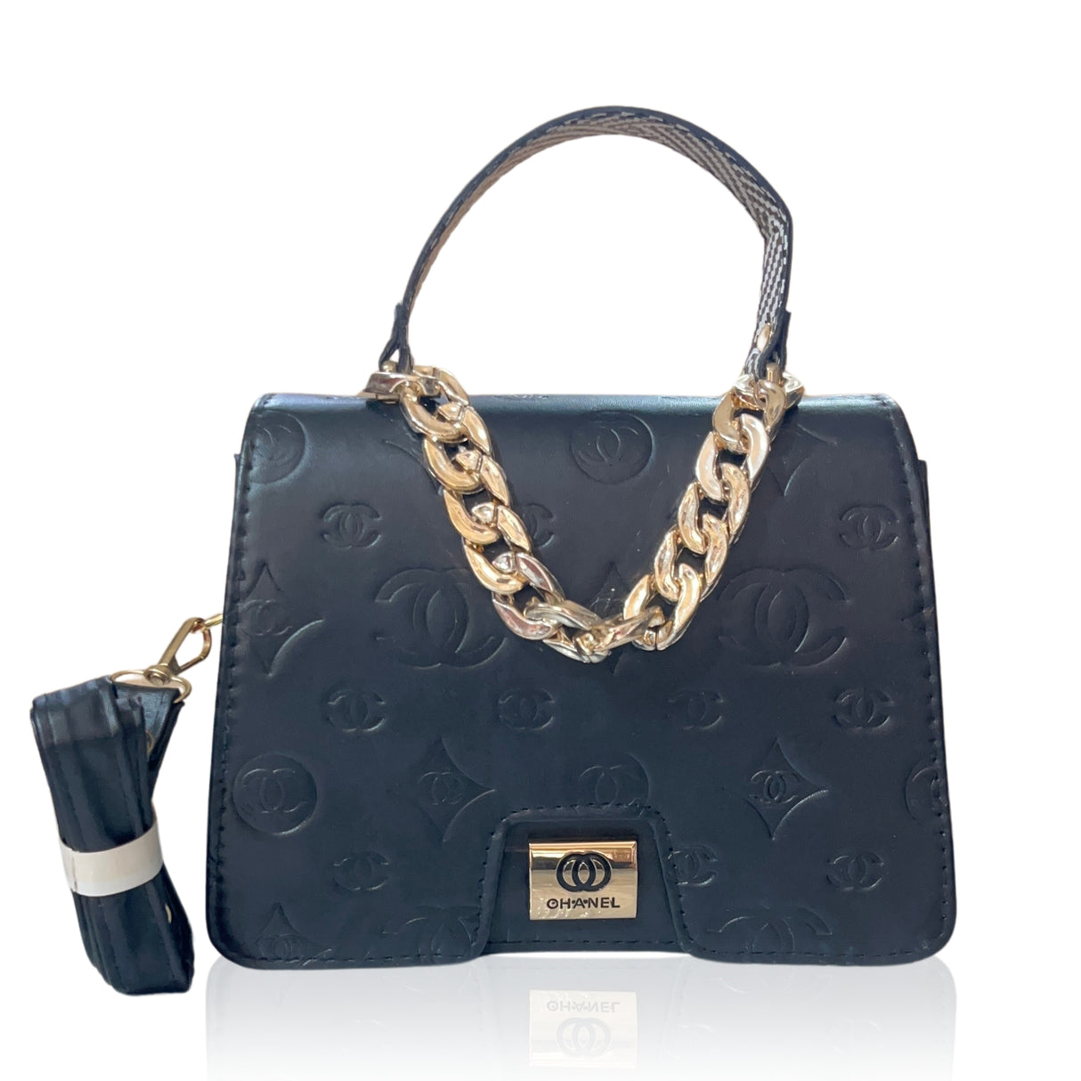 Chanel Black and Gold Medium Handbag