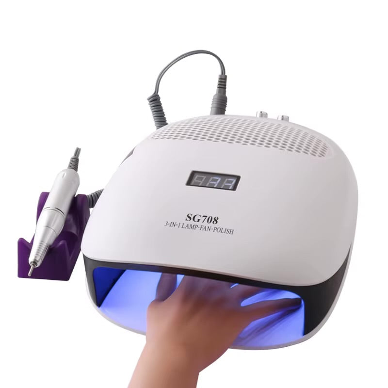 3-in-1 Table Nail Aspirator, Nail Polish Dryer with 35000 RPM Manicure Tool for UV Gel and LED Nail Gel 140w