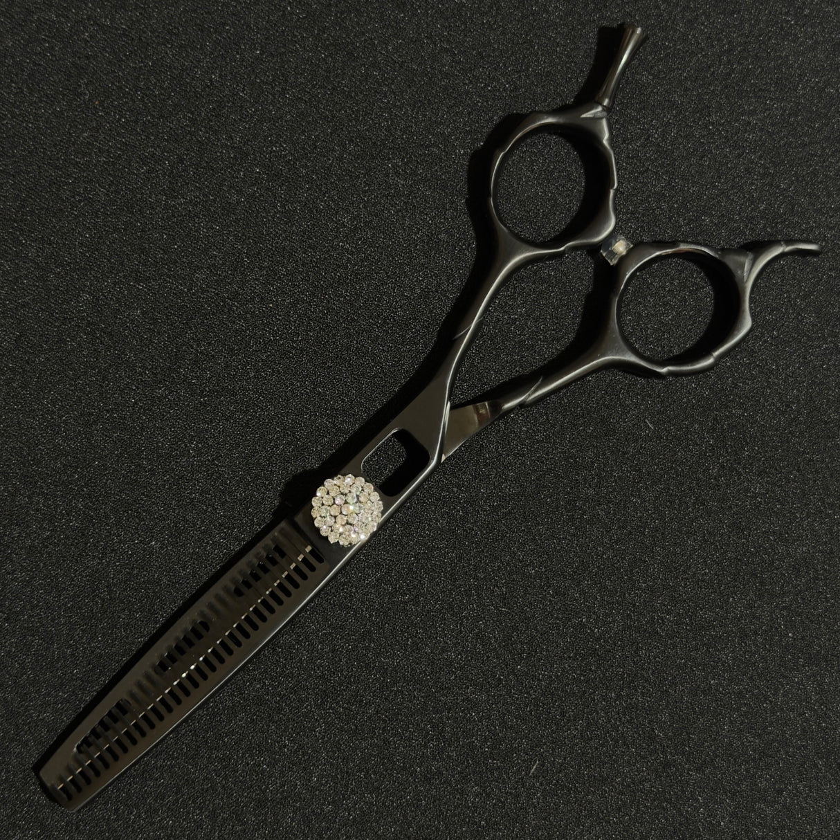Black Crystal 6” Salon 440c Thinning Scissor