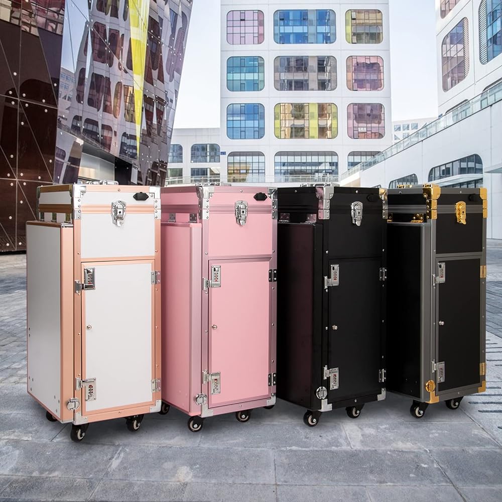 Rolling Makeup & Nail Trolley Case Station 2 in1 with Bluetooth and Speaker - Theresia Cosmetics - Makeup tools - Theresia Cosmetics