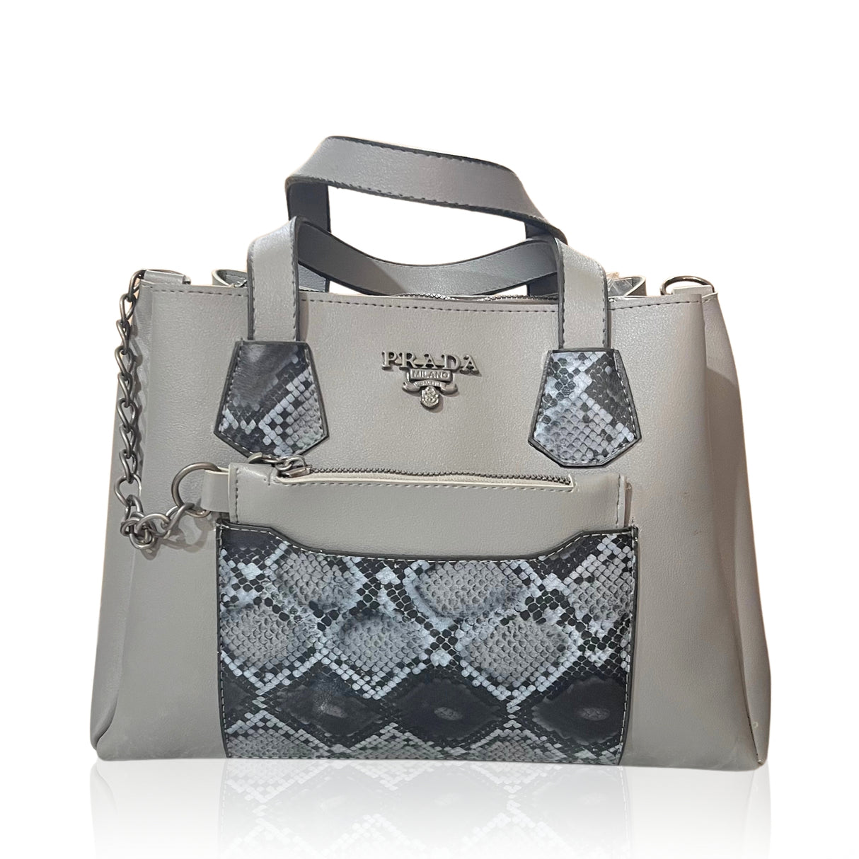Prada Milano Snake Patterns Handbag