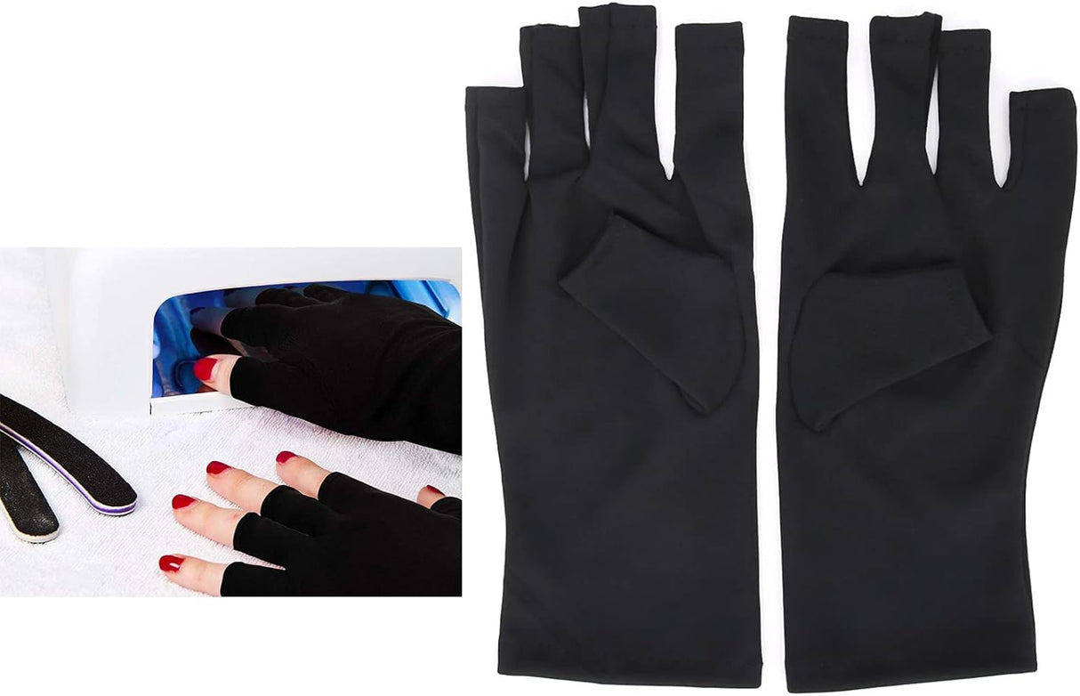 1 Pair Nail Art Gloves - Protection Nail Art Gloves Anti-UV Glove LED Nail Art