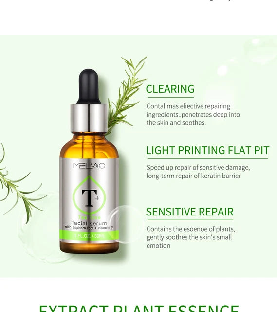 Melao Tea Tree Super Serum: Targets acne, scars, redness, and dark spots. Ideal for sensitive skin. - Theresia Cosmetics - skin care - Theresia Cosmetics