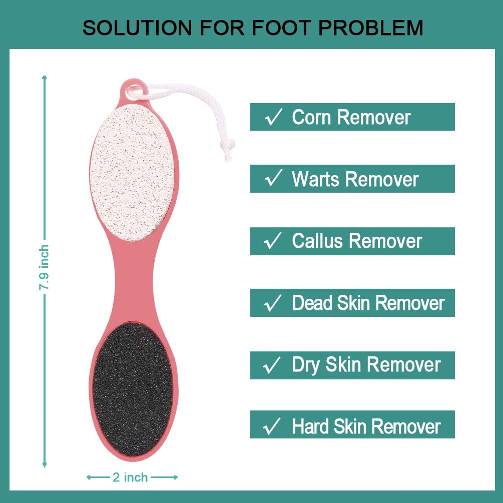 Foot File Callus Remover - Multi Purpose 4 in 1 Feet Pedicure Tools with Foot Scrubber, Pumice Stone, Foot Rasp and Sand Paper