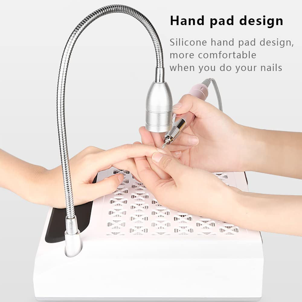4-in-1 Nail Studio Machine – 80W Nail Drill with 30,000 RPM, Dust Collector, LED Light & Polisher