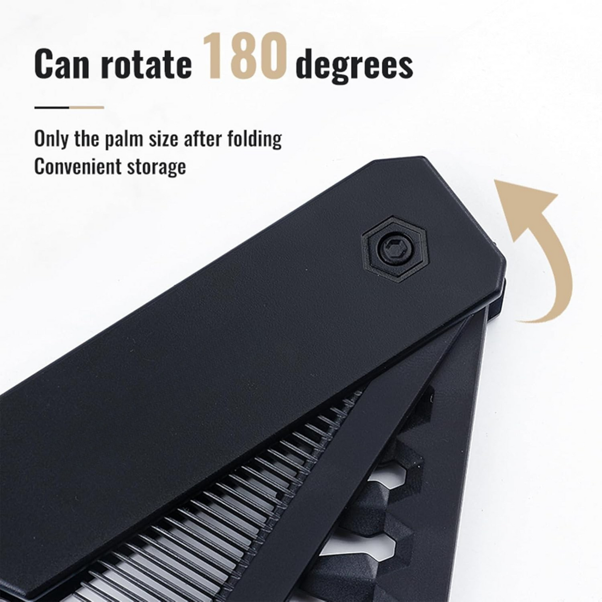 Folding Pocket 2 in 1 Hair Comb - (Black)