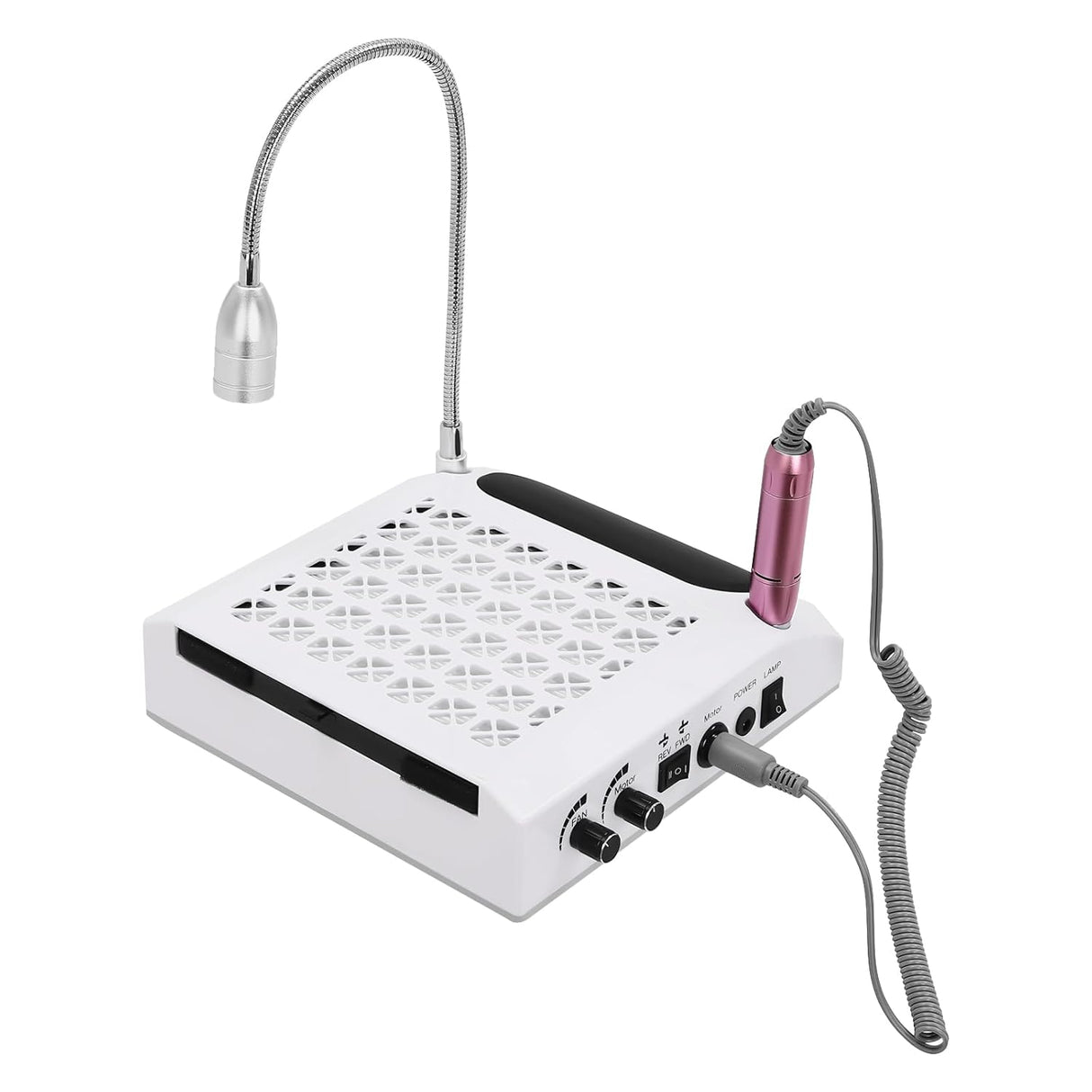 4-in-1 Nail Studio Machine – 80W Nail Drill with 30,000 RPM, Dust Collector, LED Light & Polisher