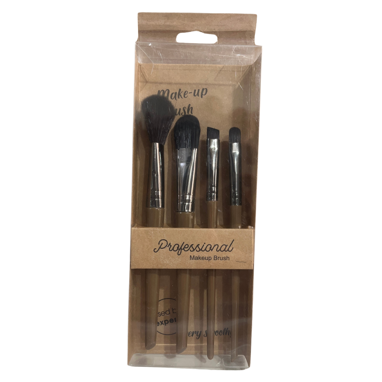 Professional Makeup Brushes 4 pcs Brown