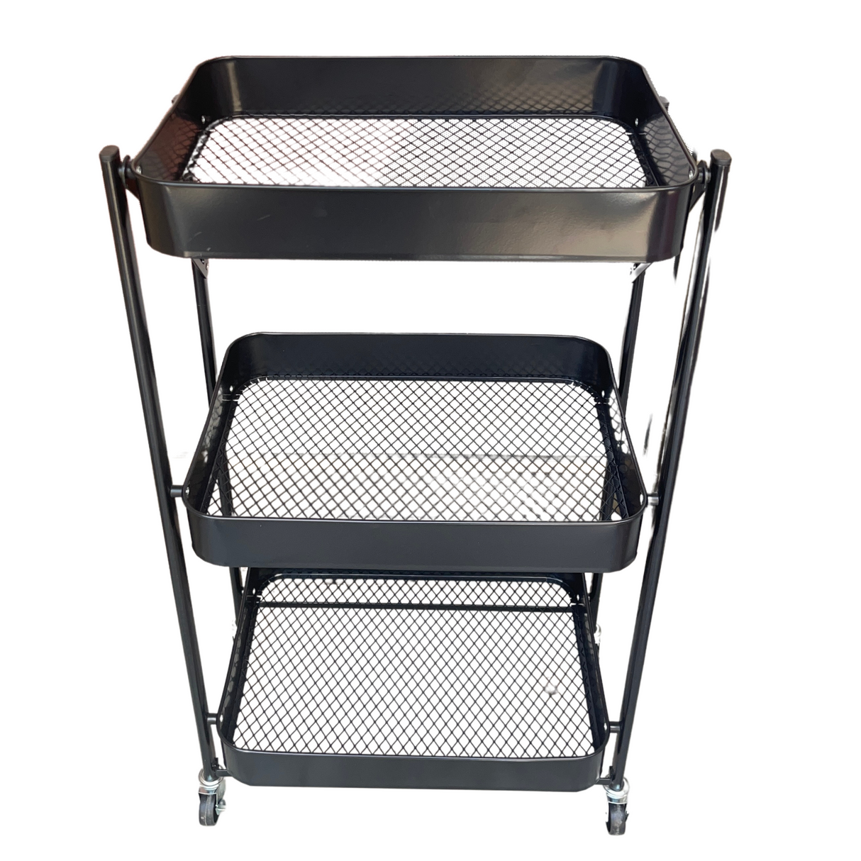 3 layer transparent floor Trolley - Pink & Black