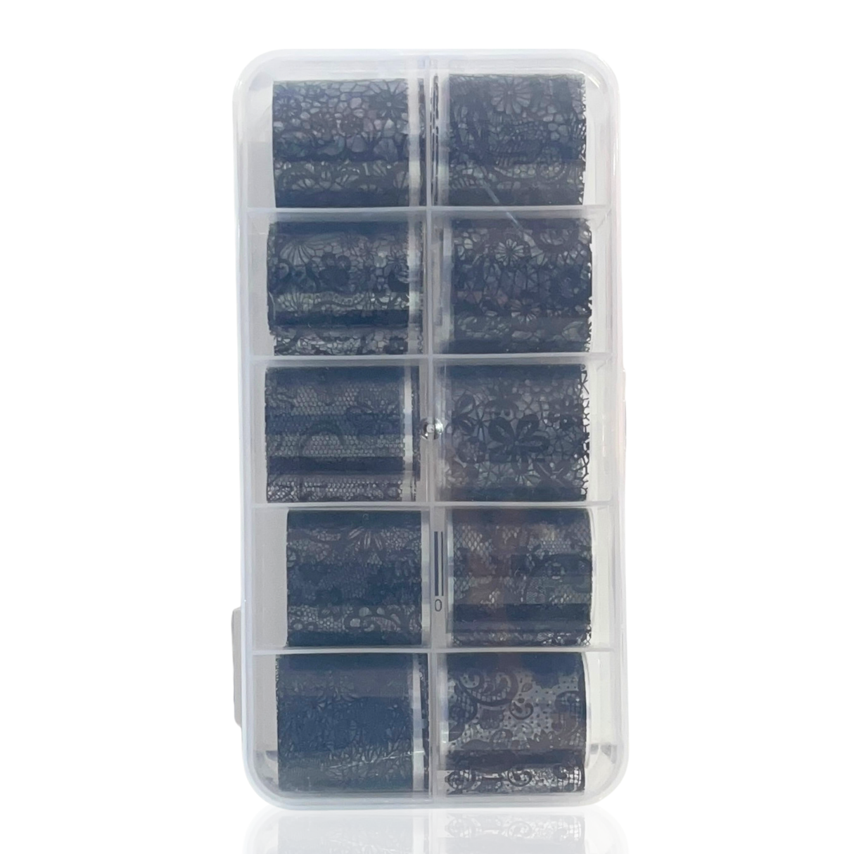 10 Rolls Black and White Lace Flower Nail Foils