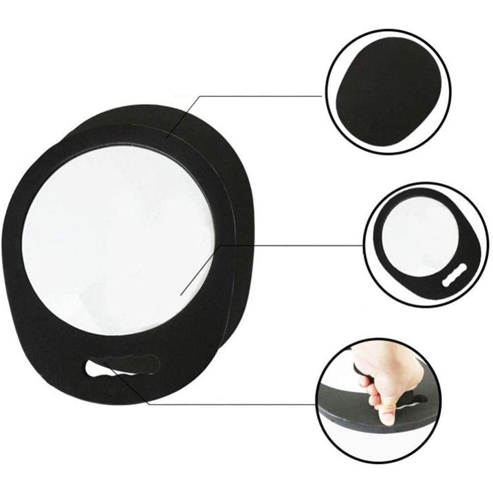 Professional Handheld Hairdressing Mirror with Foam Handle for Salon Barbers