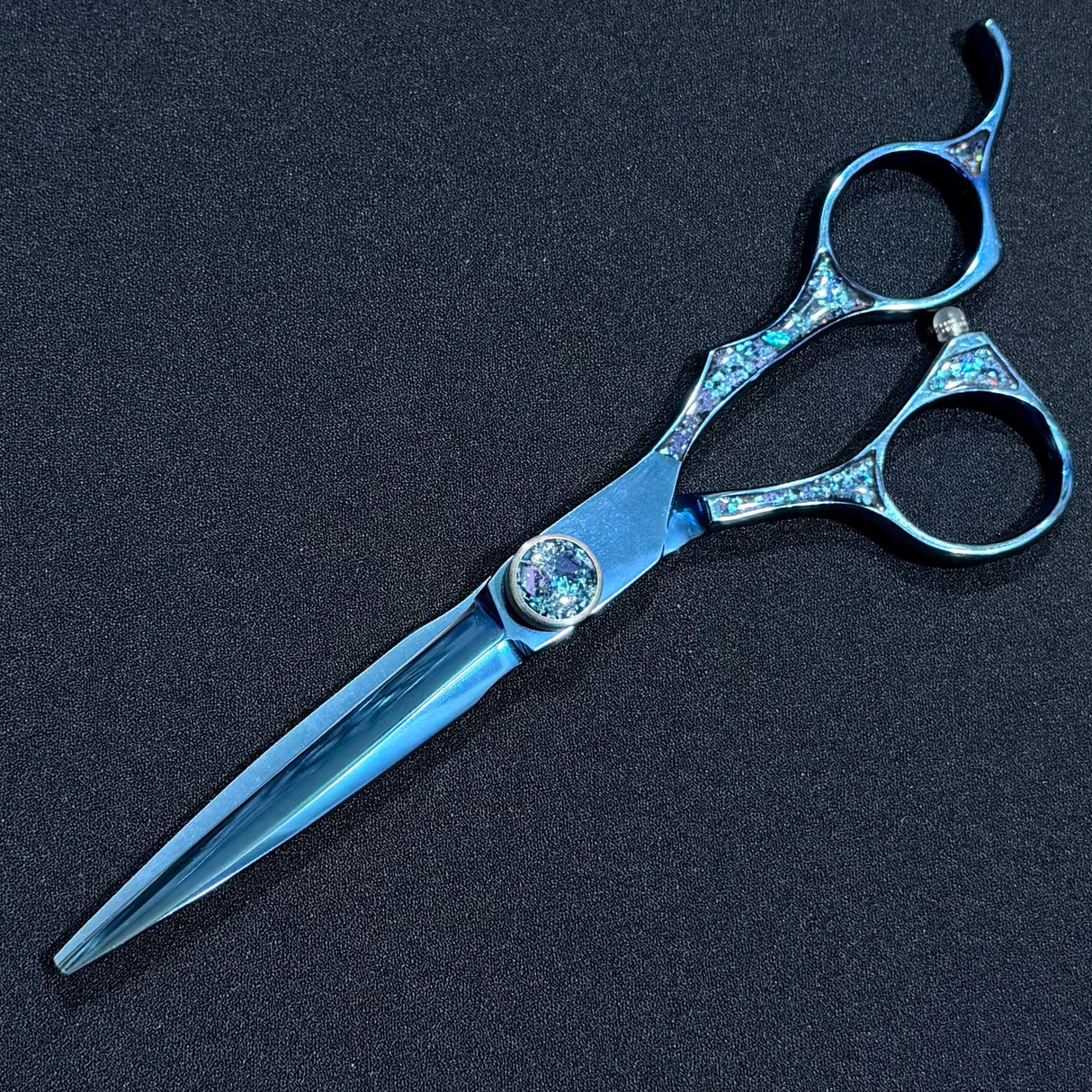 Crystal Blue 440c Salon Scissor 6”