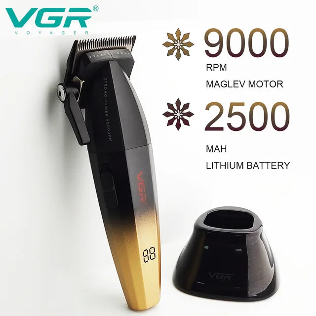 VGR V003 Wireless Electric Clipper 9000rpm Salon Engraving Men's Shaving