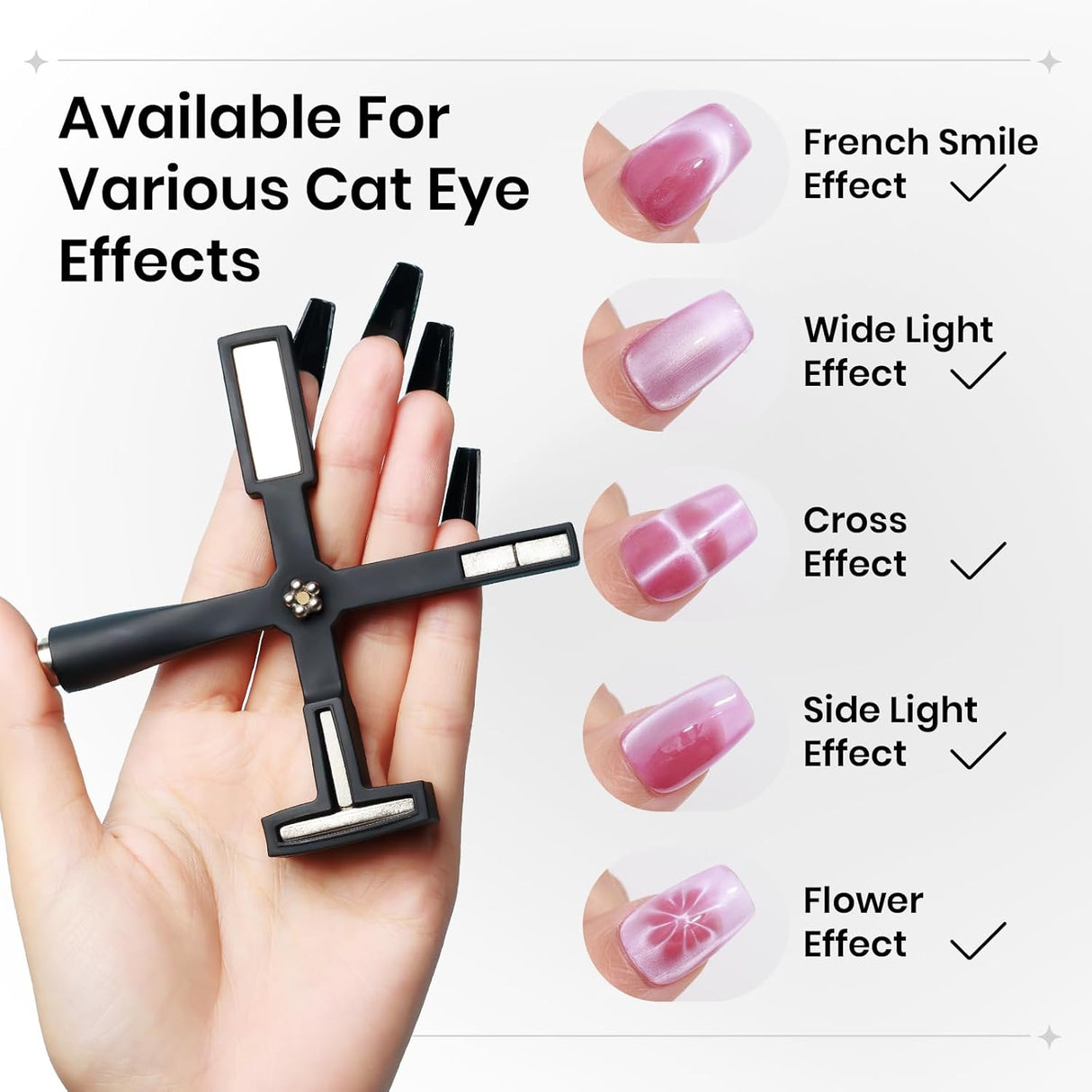 5 in 1 Nail Magnet Tool for Cat Eye Gel Nail Polish Multi-Function Magnetic