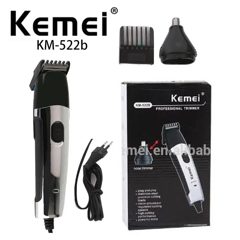 Kemei Rechargeable Km-522b Hair Trimmer And Nose Trimmer 2 In 1
