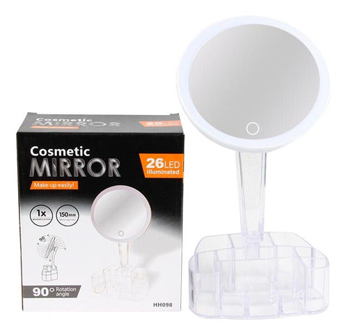 Mirror 26Led With Makeup Organizer