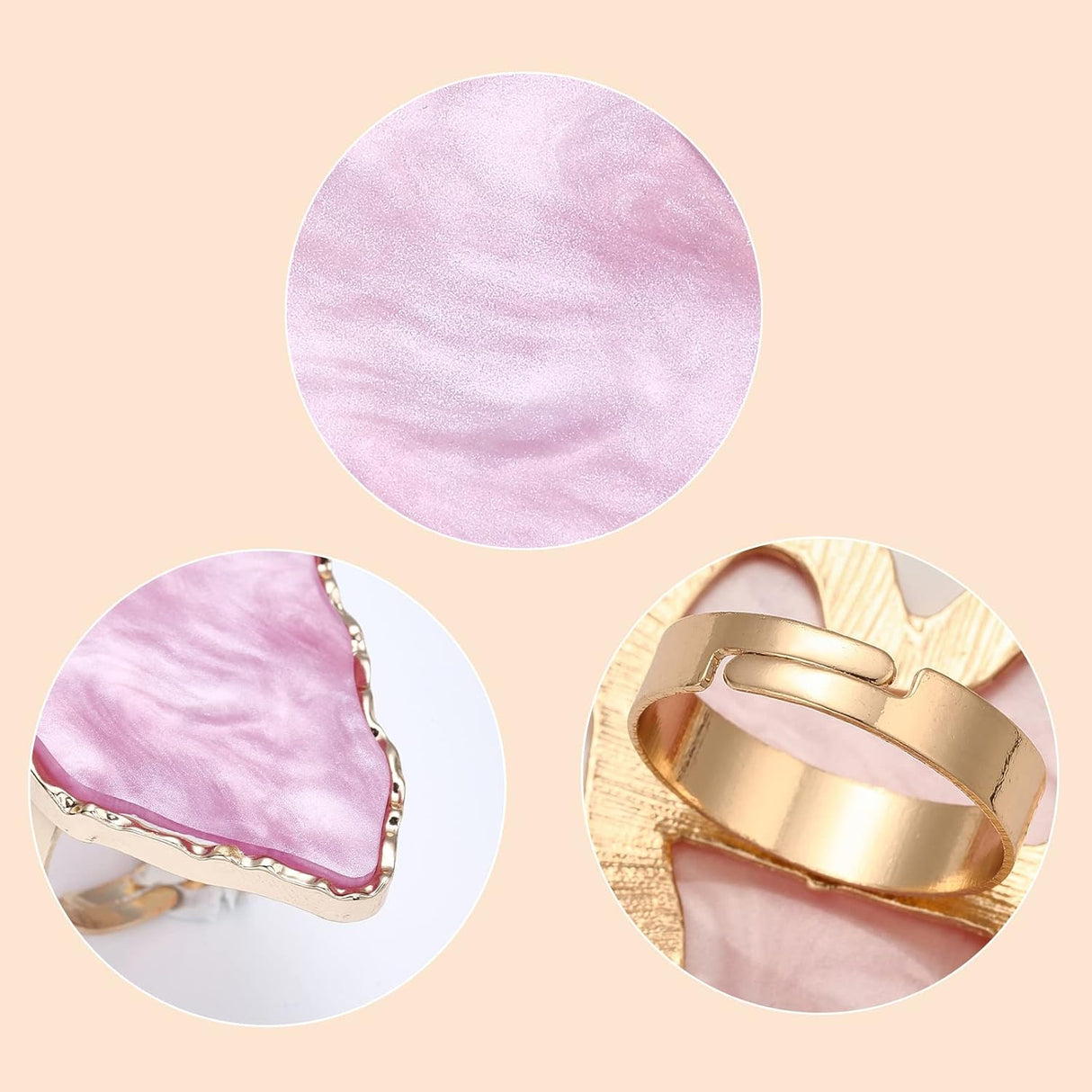Adjustable Resin Palette Rings: Nail art palettes with alloy finger rings for acrylic, UV gel polish, and foundation mixing. - Theresia Cosmetics - Nail palette - Theresia Cosmetics