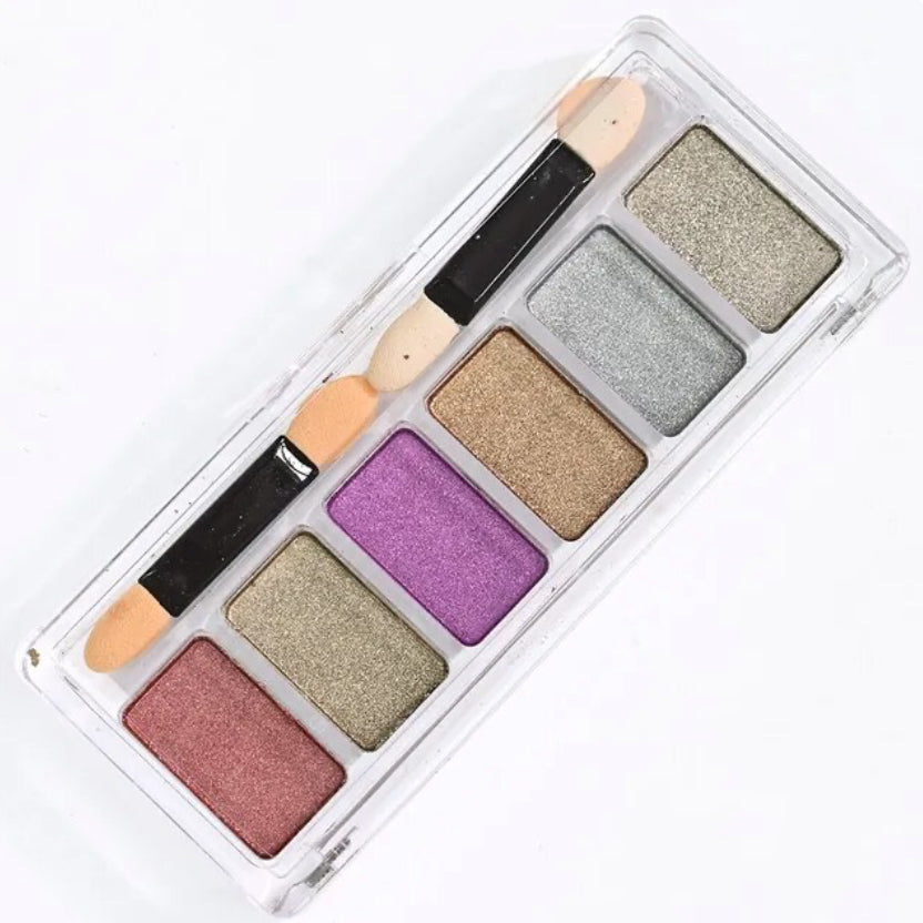 6in1 Solid Chrome Nail Powder Palette, Metallic Mirror Nail Art Rose Gold Purple Glossy Manicure Pigment Glitter Powders Palette - Theresia Cosmetics - nail art tool - Theresia Cosmetics