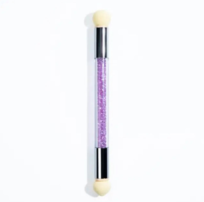 Nail Art Brush with Double-ended Sponge for Gradient, Smudging, and Stippling - Perfect Manicure Tools for Salon or DIY at Home - Theresia Cosmetics - nail art tool - Theresia Cosmetics