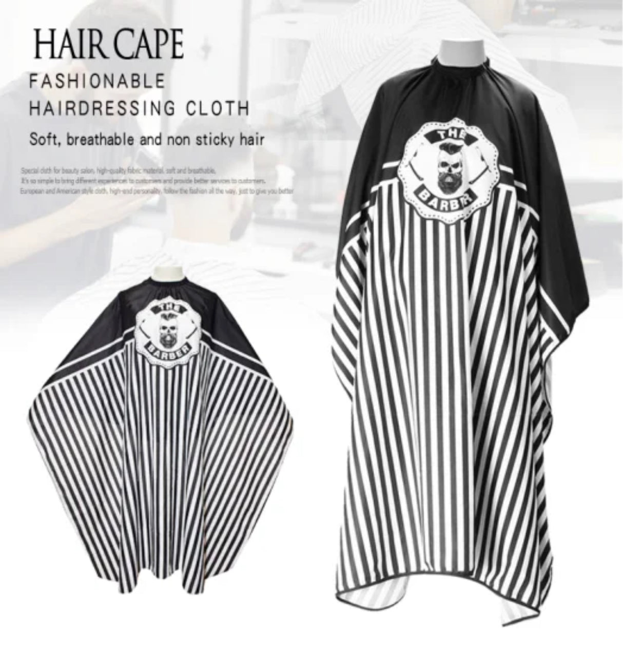 Skull Barber Cape - Theresia Cosmetics - Theresia Cosmetics