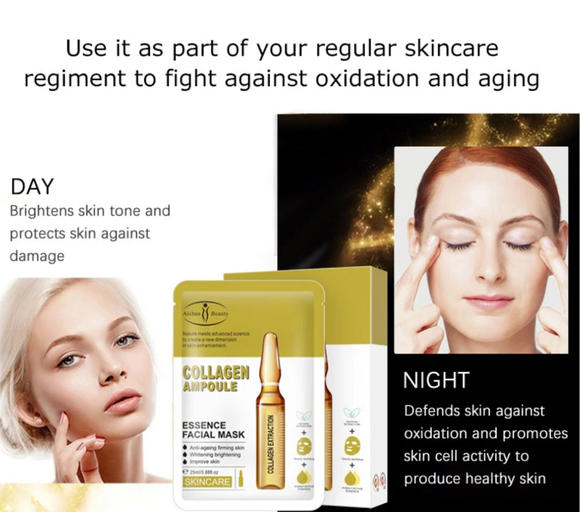 Aichun Beauty Collagen Ampoule Sheet Essence Face Mask - Theresia Cosmetics - skin care - Theresia Cosmetics