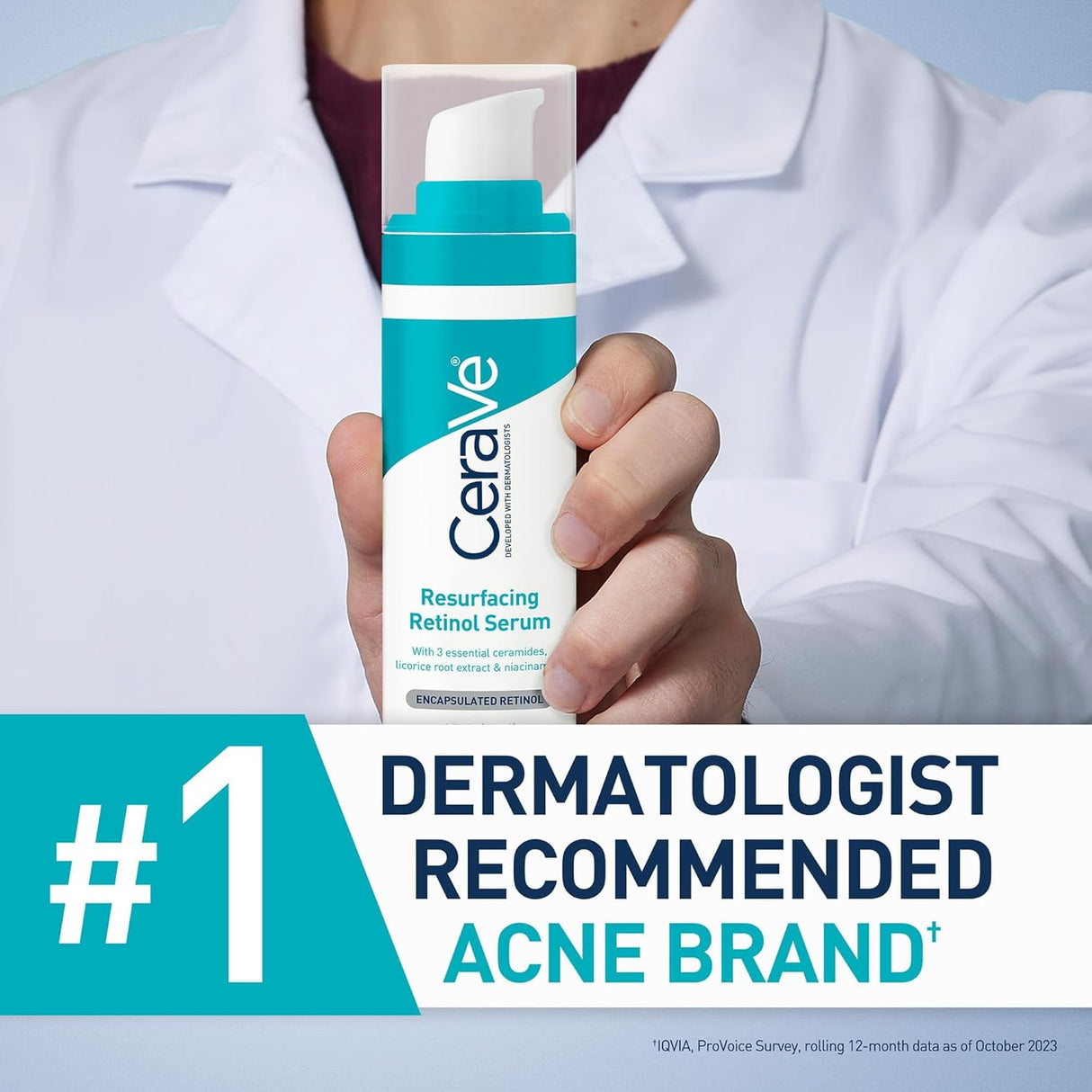 CeraVe Resurfacing Retinol Serum for Acne Marks & Pores – With Niacinamide & Licorice Root