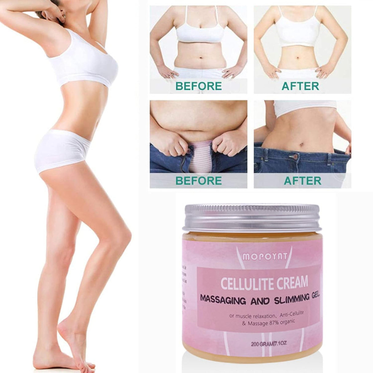 WLG Cellulite & Slimming Cream – Fat Burner for Belly, 200g