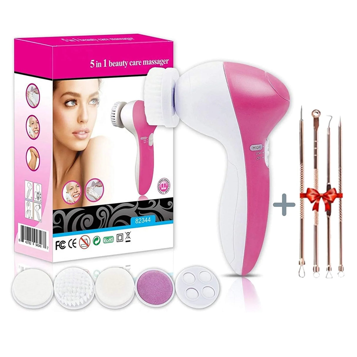 5-in-1 Facial Massager – Interchangeable Heads & Adjustable Intensity